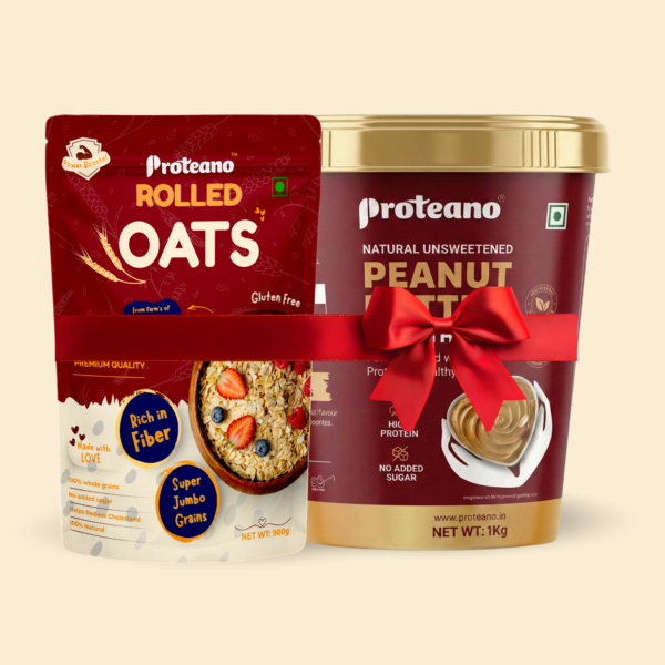 BUY @819₹ 1.8kg Rolled Oats & 1kg Peanut Butter Combo