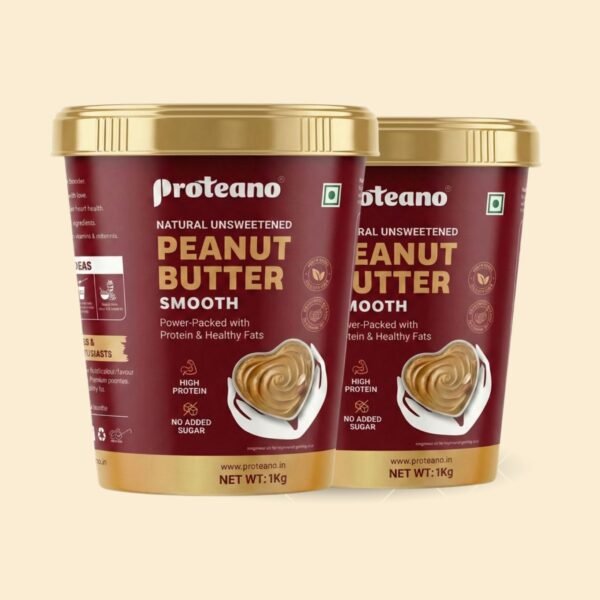 BUY 2 @ 825.00₹ Proteano All Natural Peanut Butter Smooth 2kg | 30g Protein